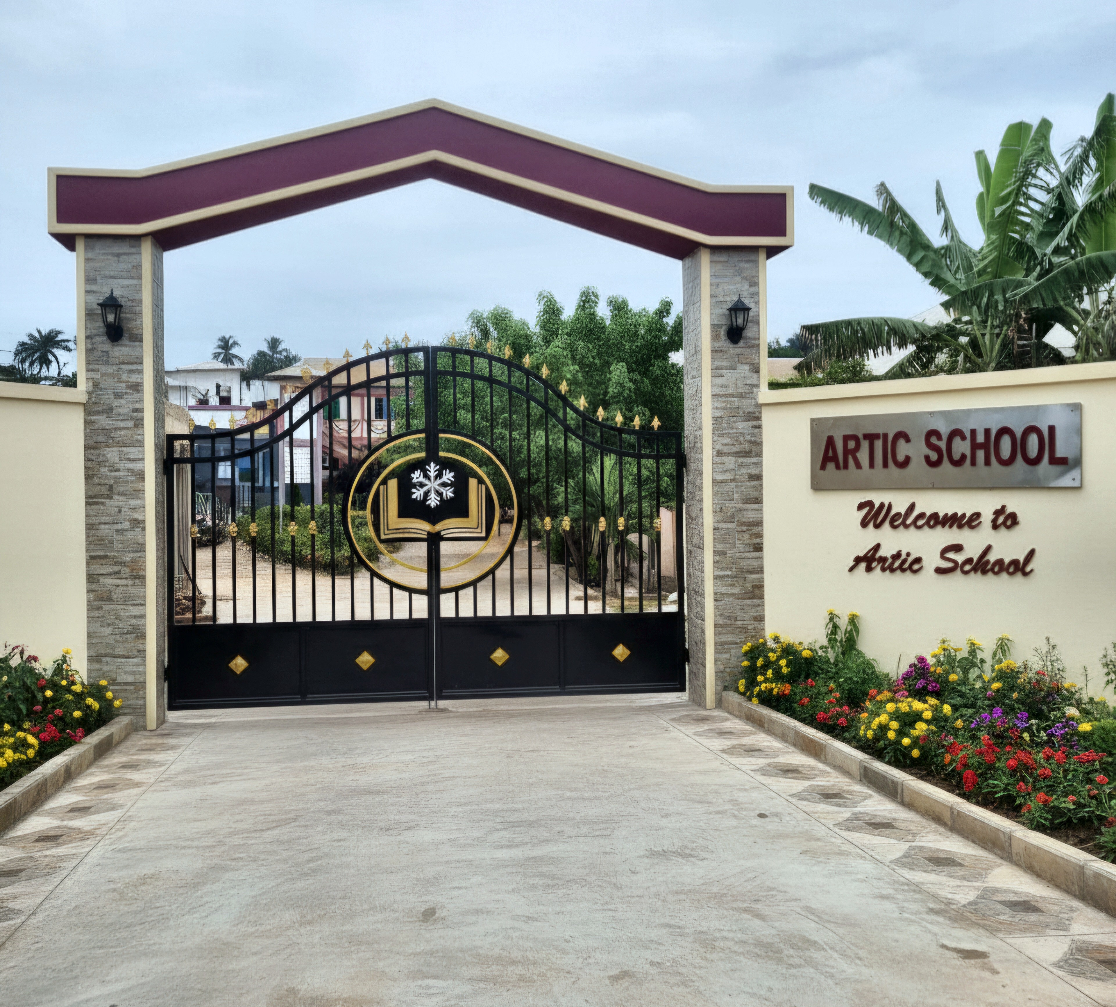 Artic School campus and main entrance